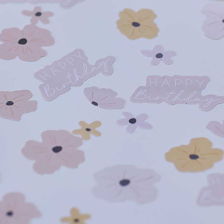 Floral Flower Happy Birthday Table Scatter Confetti