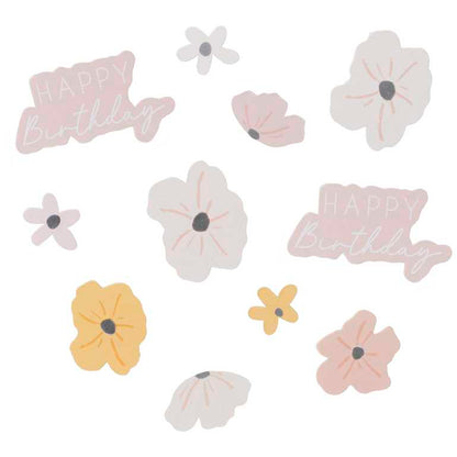 Floral Flower Happy Birthday Table Scatter Confetti