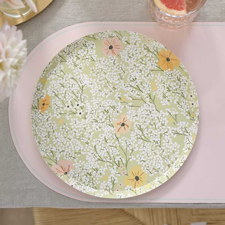 Pastel Floral Flower Paper Party Plates