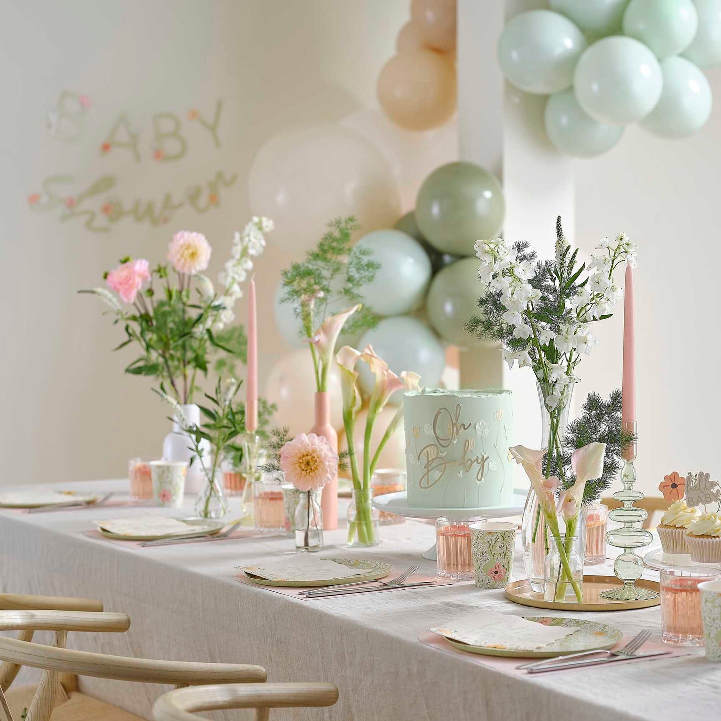 Pastel Floral Flower Paper Party Plates