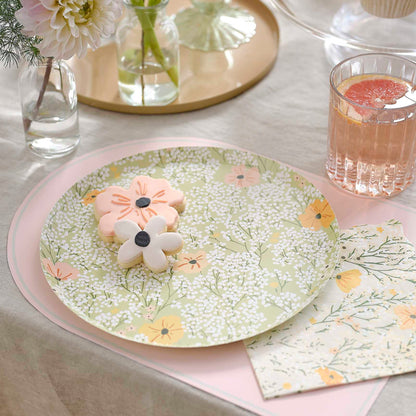 Pastel Floral Flower Paper Party Plates