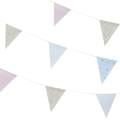 Floral Flower Print Triangle Bunting Banner