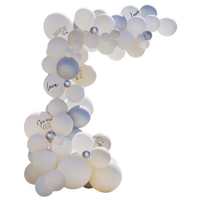 White Bride To-Be Hens Party Balloon Garland Kit