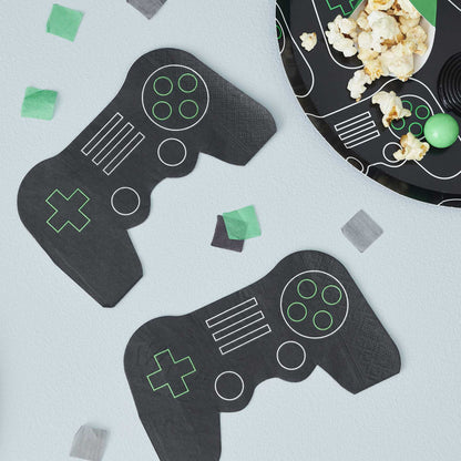 gamer xbox playstation controller shaped birthday party theme paper party napkins serviettes for kids party