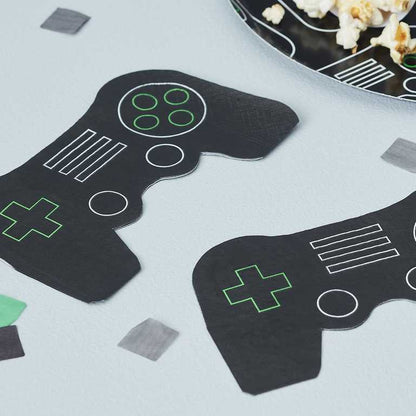 gamer xbox playstation controller shaped birthday party theme paper party napkins serviettes for kids party