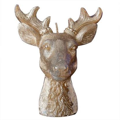 Gold Stag Reindeer Christmas Candle