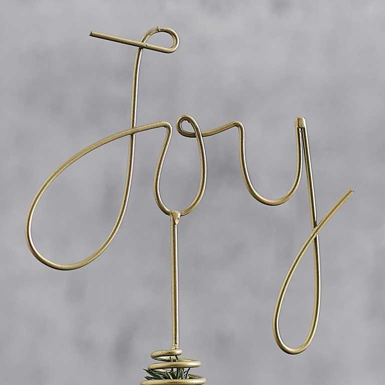 Gold Metal Joy Christmas Tree Topper