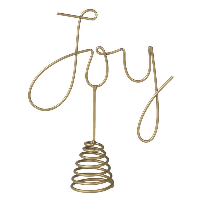 Gold Metal Joy Christmas Tree Topper