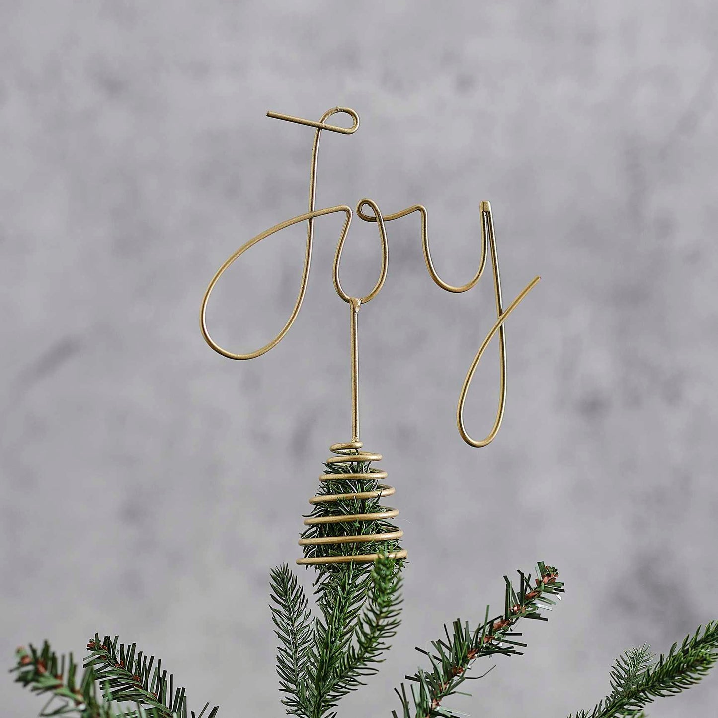 Gold Metal Joy Christmas Tree Topper