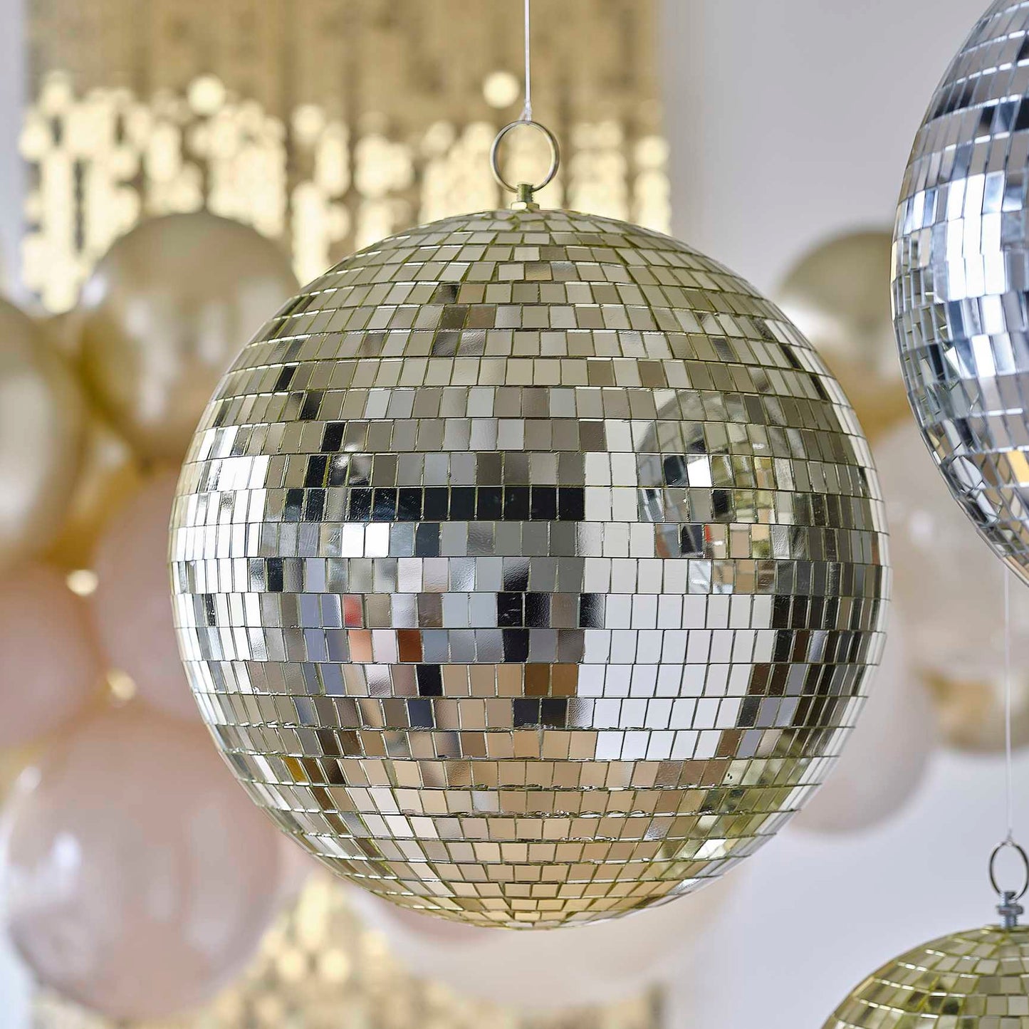 Gold Mirror Large Hanging Disco Ball