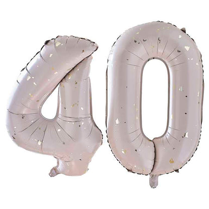 Gold Speckle Giant Number 40 40th Birthday Balloon