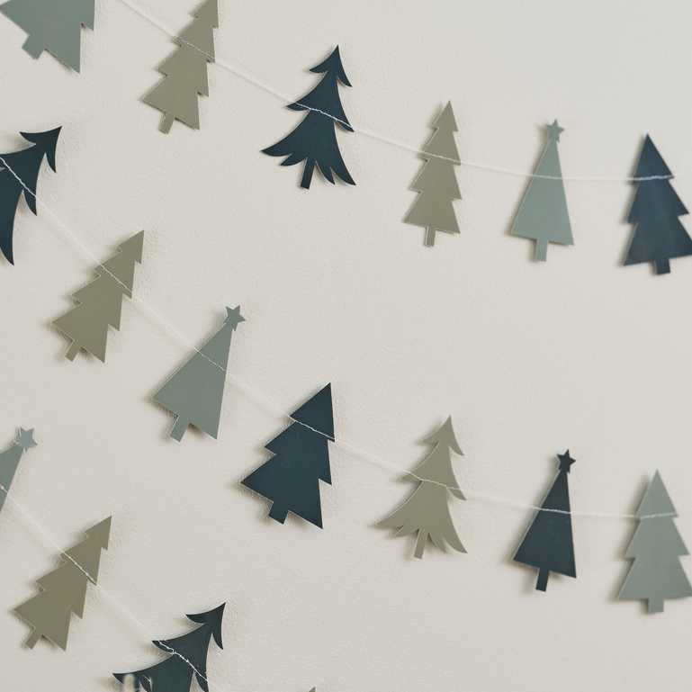 Green Christmas Tree Bunting Garland Banner