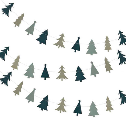 Green Christmas Tree Bunting Garland Banner