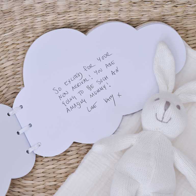 Wooden Hello Baby Cloud Baby Shower Gender Reveal Guest Book