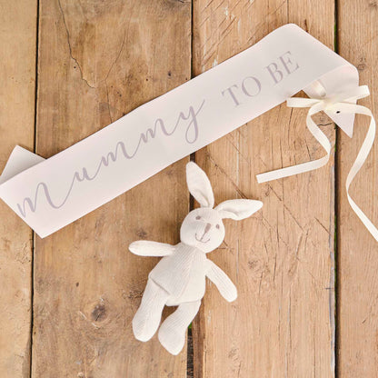 cream neutral mummy to be baby shower gender reveal sash