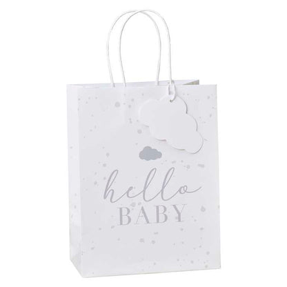 hello baby gender neautral nude coloured baby shower gender reveal paper party treat gift bags for guests