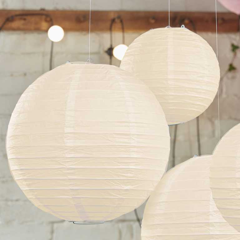 Ivory Hanging Paper Lanterns