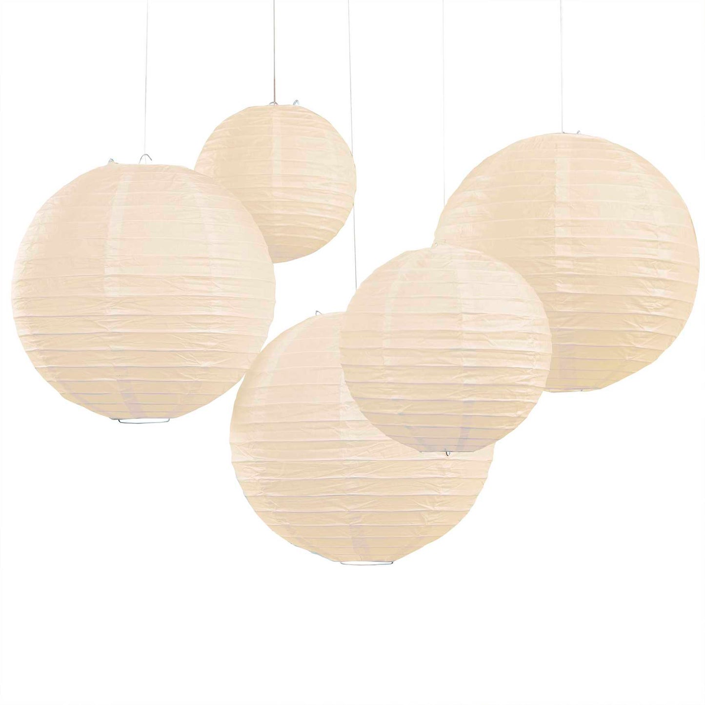 Ivory Hanging Paper Lanterns