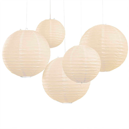 Ivory Hanging Paper Lanterns