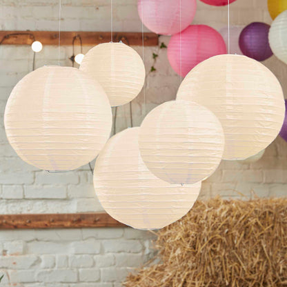 Ivory Hanging Paper Lanterns