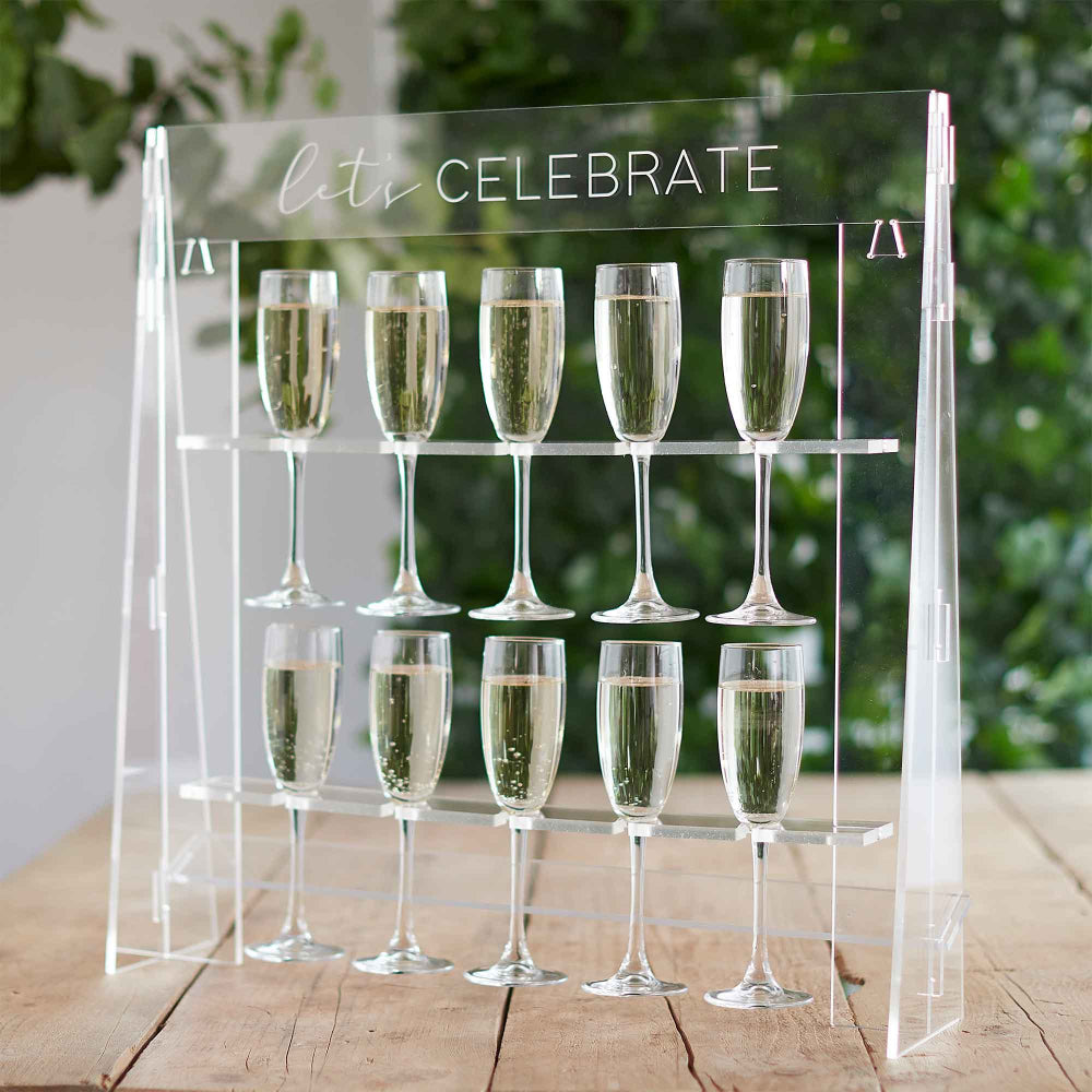 Let's Celebrate Clear Acrylic Champagne Drink Stand