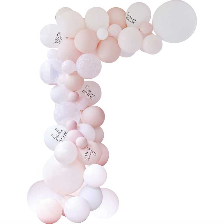 Pink & White Team Bride Hens Party Bachelorette Balloon Garland Kit