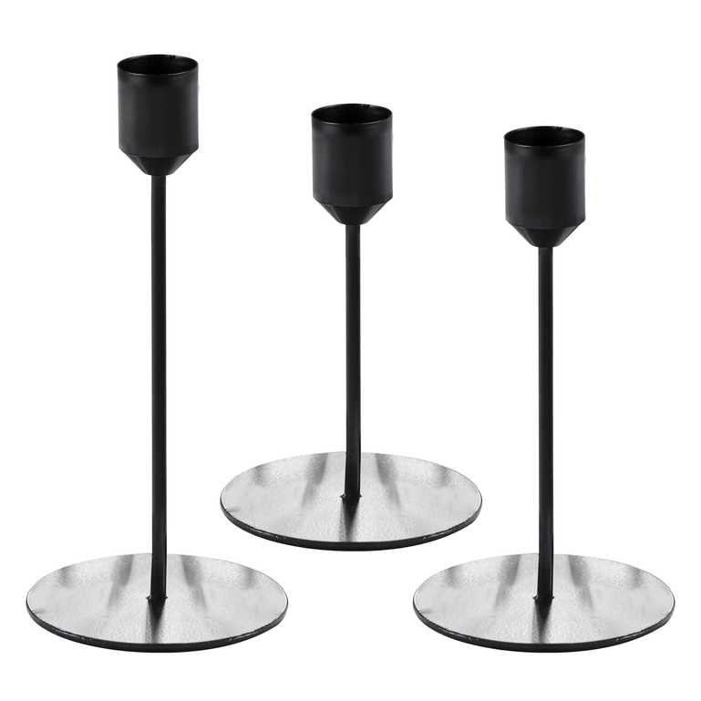 Matte Black Contemporary Wedding Candle Holders