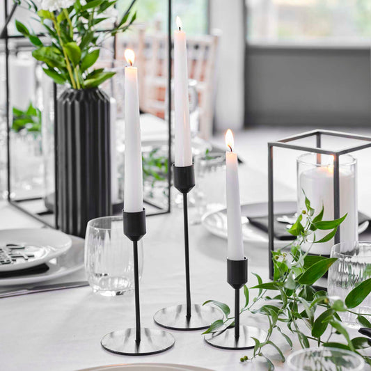 Matte Black Contemporary Wedding Candle Holders