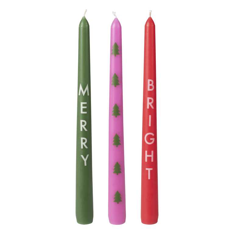 Merry & Bright Christmas Dinner Pillar Candles