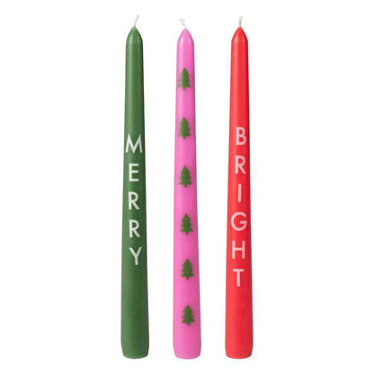 Merry & Bright Christmas Dinner Pillar Candles