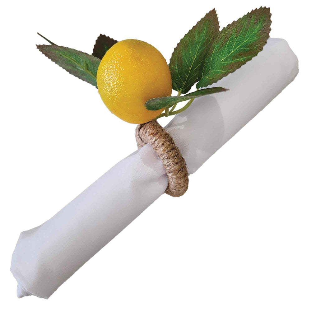 Mediterranean Lemon Napkin Ring Pk 2