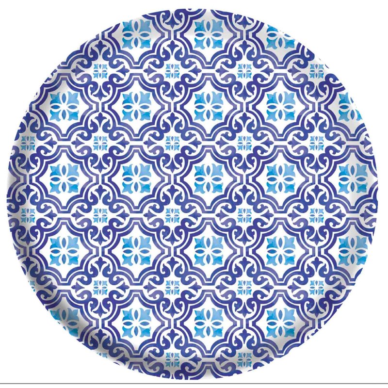 Mediterranean Melamine 26cm Plate Pk 4