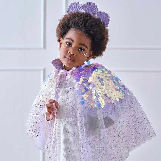 Mermaid Sequin Kids Cape Costume