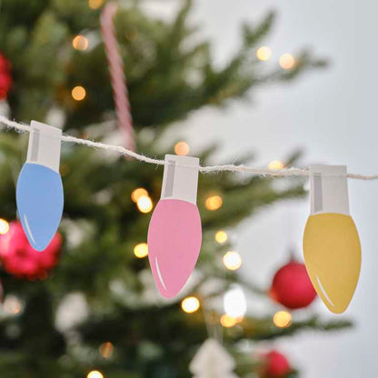 Merry Little Christmas Lights Bunting Decoration