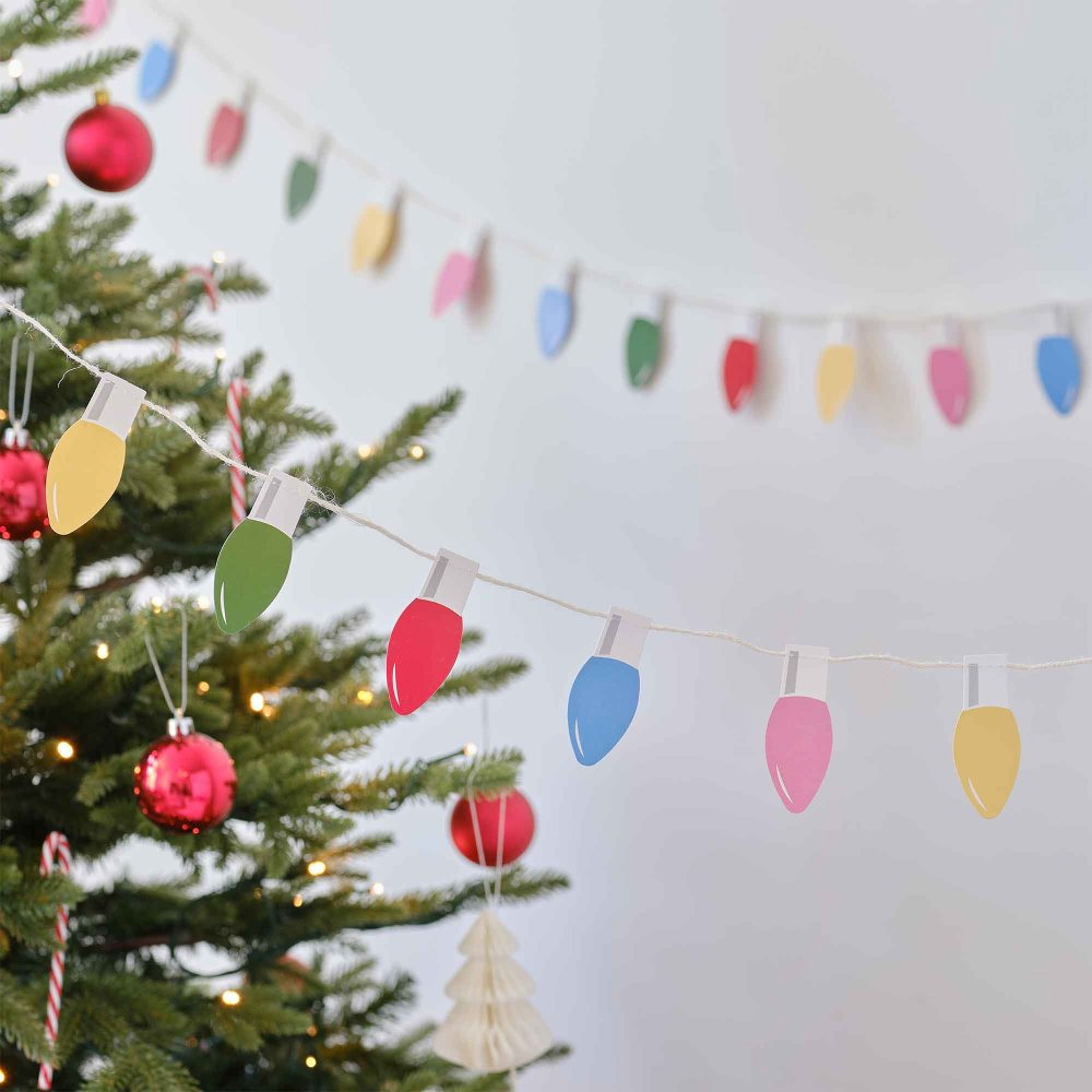 Merry Little Christmas Lights Bunting Decoration