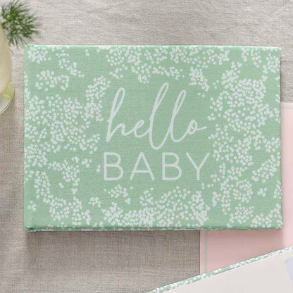 Mint Green Floral Fabric Baby Shower Photo Album