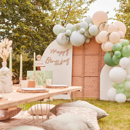 Sage and Nude Balloon Garland Arch Kit