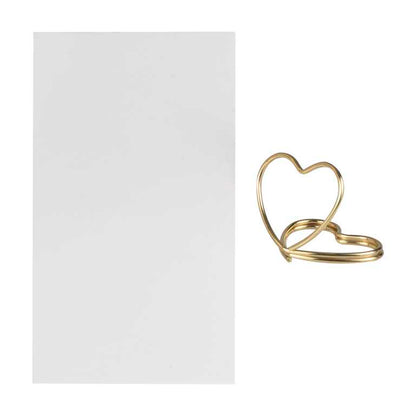 Modern Luxe Gold Metal Heart Name Place Holders & Cards