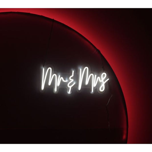 White Mr & Mrs Wedding Neon Light Sign