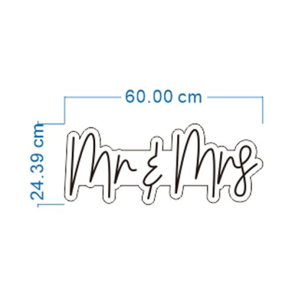 White Mr & Mrs Wedding Neon Light Sign