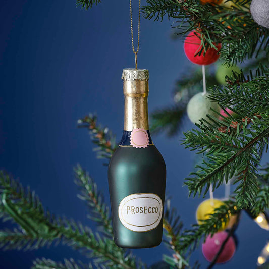 Novelty Prosecco Champagne Bottle Hanging Christmas Tree Ornament