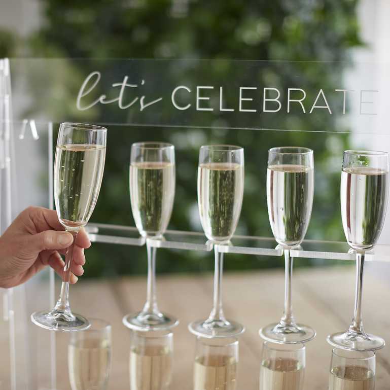 Let's Celebrate Clear Acrylic Champagne Drink Stand