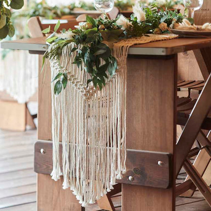 macrame boho wedding table runner rustic country decorations