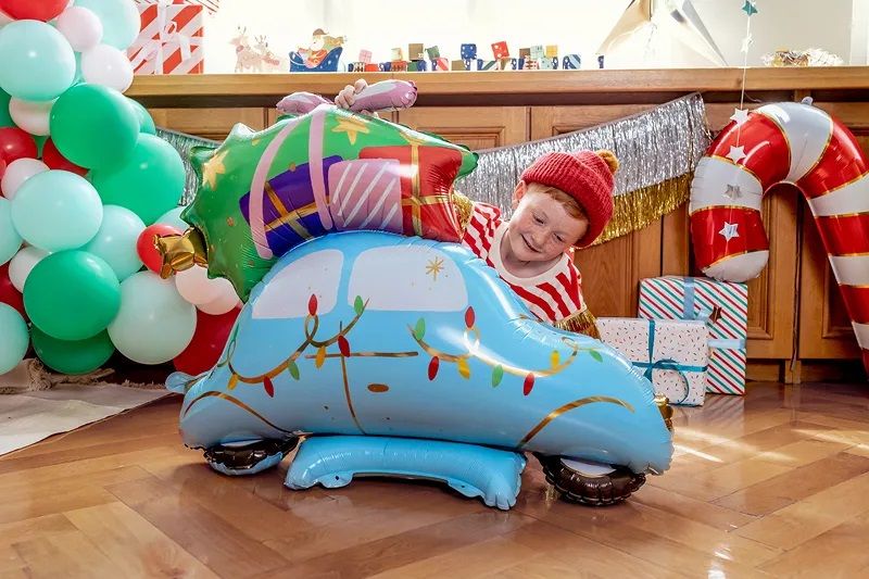 Standing Christmas Car With Presents Balloon Gift