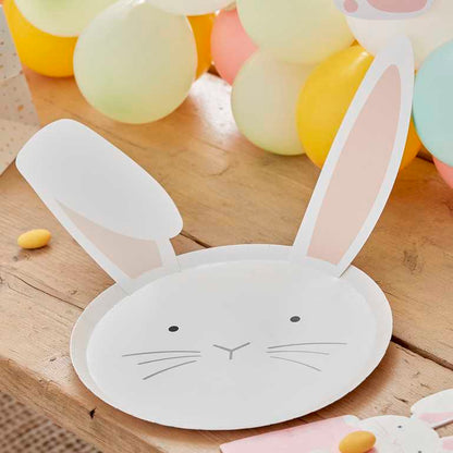 Pastel Interchangeable Easter Bunny Ears Paper Party Plates