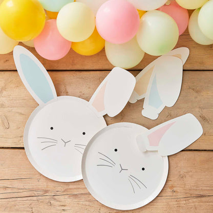 Pastel Interchangeable Easter Bunny Ears Paper Party Plates