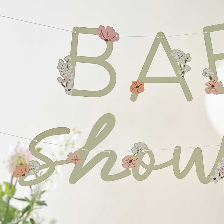 Floral Baby Shower Bunting Banner