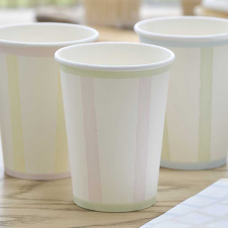 Pastel Stripes Paper Party Cups