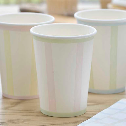 Pastel Stripes Paper Party Cups