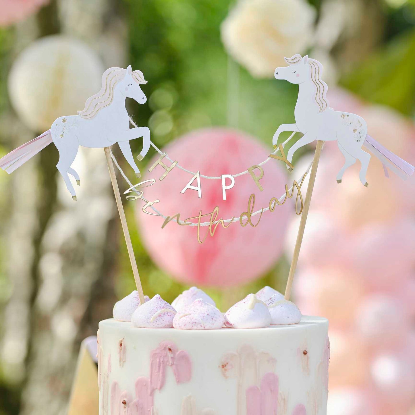 Princess Theme Happy Birthday Cake Topper Bunting